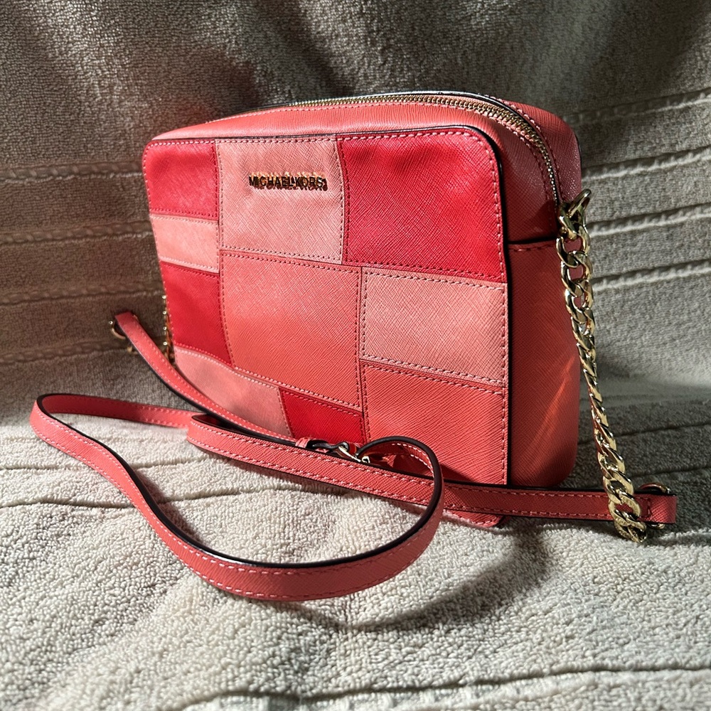 Michael Kors Pink Leather Patchwork Grapefruit Cr… - image 1